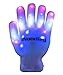 The Noodley's Flashing LED Light Gloves - Kids Size and Adult Size - Extra Batteries (Child, White/White)