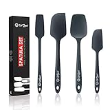 Silicone Spatula Set | 4 Versatile Tools Created for Cooking, Baking and Mixing | One Piece Design, Non-Stick & Heat Resistant | Strong Stainless Steel Core (UpGood Kitchen Utensils, Formal Grey)