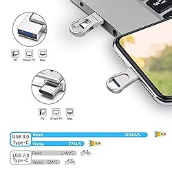 Sanfeya USB C Flash Drive 64GB, 2-in-1 USB 3.0