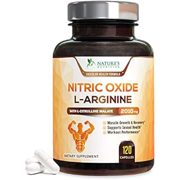 Extra Strength L Arginine Nitric Oxide Supplement 2010mg - Citrulline Malate, AAKG, Beta Alanine - Premium Muscle Building No Booster for Strength, Vascularity & Energy to Train Harder - 120 Capsules