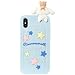 Blue Dog Puppy Luxury Designer Soft Silicone Rubberized 3D Cartoon Case for iPhone X iPhoneX 10 Cute Lovely Fresh High Fashion Kawaii Cool Japanese Gift for Teens Little Girls Women