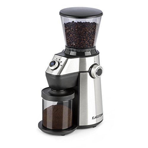 Klarstein Triest - Kaffeemühle, Kegelmahlwerk, 150 Watt, 300 g Bohnenbehälter mit Autoverschluss, planetarisches… – Bild 8