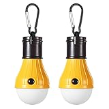 Doukey LED Camping Lights [2 Pack] Portable LED Tent Lanterns 4 Modes for Backpacking Camping Hiking Fishing Emergency Light Battery Powered Lamp for Outdoor and Indoor (Yellow)
