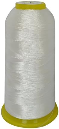 White Bonded Nylon Sewing Thread 1500 Yard Size 210d/3 for the Upholstery, Beading, Luggage,Coats, Shoes, Canvas etc. Extra Strong 1 white Spool. Works with All Embroidery Machines.