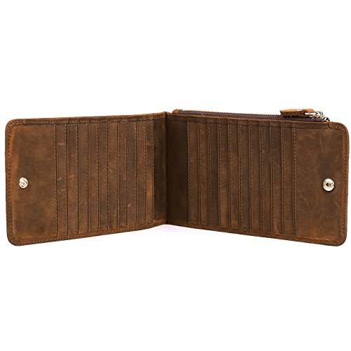 Jack&Chris Leather Multi Card Organizer Wallet Credit Card Holder Thin Wallet with Zipper Pocket,MBNM026