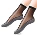 Women’s Silky Ankle High Tights Hosiery Socks Thin Sheer Stockings(10 Pair Pack)(black)