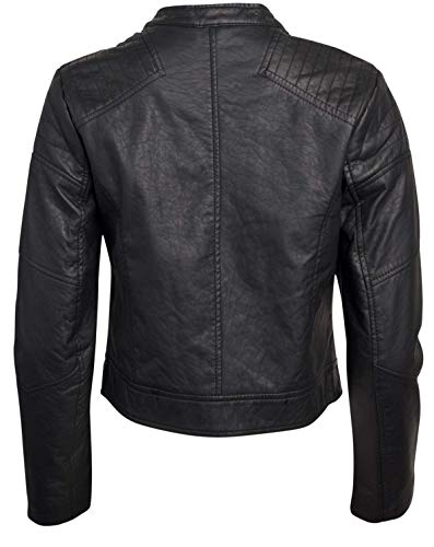 Urban Republic Women Faux Leather Moto Biker Jacket with Studded Detailing (Black 2, Medium)' - Thumbnail 4