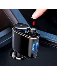 Cargador de coche con adaptador USB para encendedor de cigarrillos del vehículo, receptor inalámbrico de radio FM Bluetooth y adaptador estéreo de música Mp3, cargador de doble puerto USB para iPhone X 8 8P, Samsung Galaxy S9 S8 Note 8