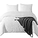 DuShow White Duvet Cover King Size,3 Pieces Seersucker Duvet Cover Set,Soft Breathable Washed Microfiber Bedding Set,Textured Duvet Cover with Zipper Closure for All Season