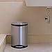 Household Essentials EKO 92180-1 Oblong Shell 1.5 Gallon Stainless Steel Step Trash Can with Lid | 6 Liter Metal Waste Bin
