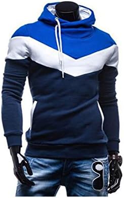 Fashion Mens Style Hip Hop Three-Color Hoodie Sweatshirt Suit Slim Fit (L, Dark Blue)