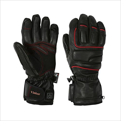 Vinkor Warm Heated Gloves Waterproof Design With Rechargeable Battery Comfortable Fit Electric Gloves For Winter Sports, Motorcycle, Work &amp; More Adjustable Temperature Control Switch (L-XL)