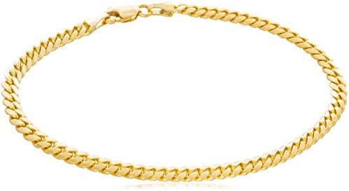 Solid 14K Yellow Gold Miami Cuban 4mm Link Chain Bracelet | Mid-Weight Width Polished Finish | 8” Long | 9.5g