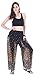 CandyHusky Elastic Waist Loose Fit Baggy Gypsy Hippie Boho Yoga Harem Pants (Black)
