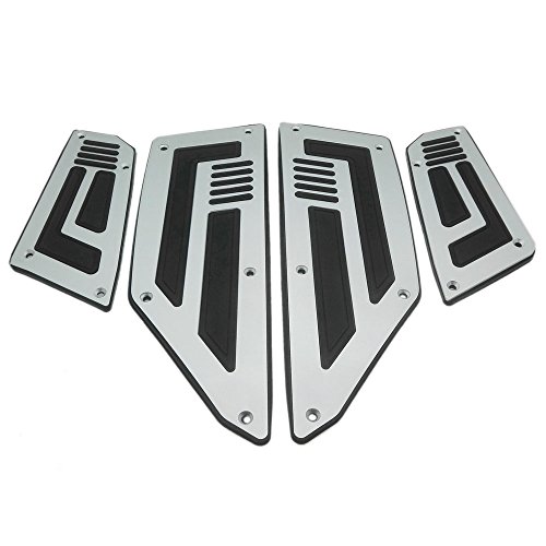 Heinmo 1 Set Front and Rear Motorcycle Foot Pegs Silver Footrest Step Motorbike Pedals Foot Pegs For Yamaha T MAX T-max 530 (Silver)