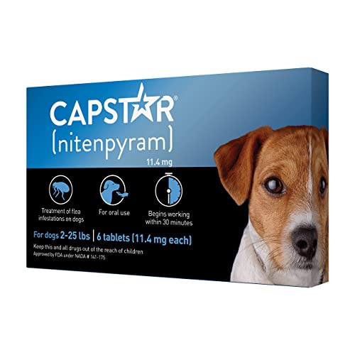 CAPSTAR (nitenpyram) Oral Flea Treatment for Dogs, Fast Acting Tablets Start Killing Fleas in 30
