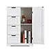 Homfa Bathroom Floor Cabinet, Off White (White)