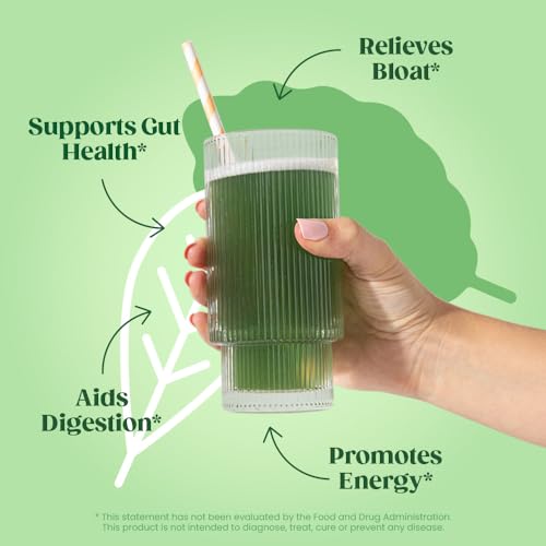 BLOOM NUTRITION SUPERFOOD GREENS POWDER, DIGESTIVE ENZYMES WITH PROBIOTICS AND PREBIOTICS, GUT HEALTH, BLOATING RELIEF FOR WOMEN, CHLORELLA, GREEN JUICE MIX WITH BEET ROOT POWDER, 30 SVG, ORIGINAL