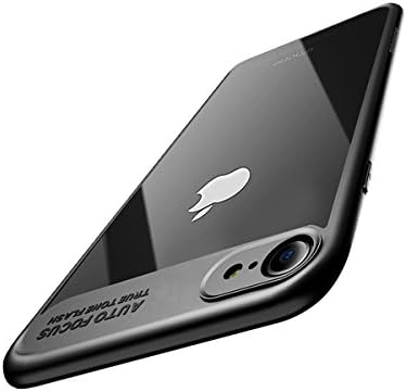iPhone 8 Case, iPhone 7 Case, Baseus Hard Transparent Back and Flexible TPU Bumper Ultra Slim Clear Case Premium Hybrid Protective Cover for Apple iPhone 8/7 (Black)