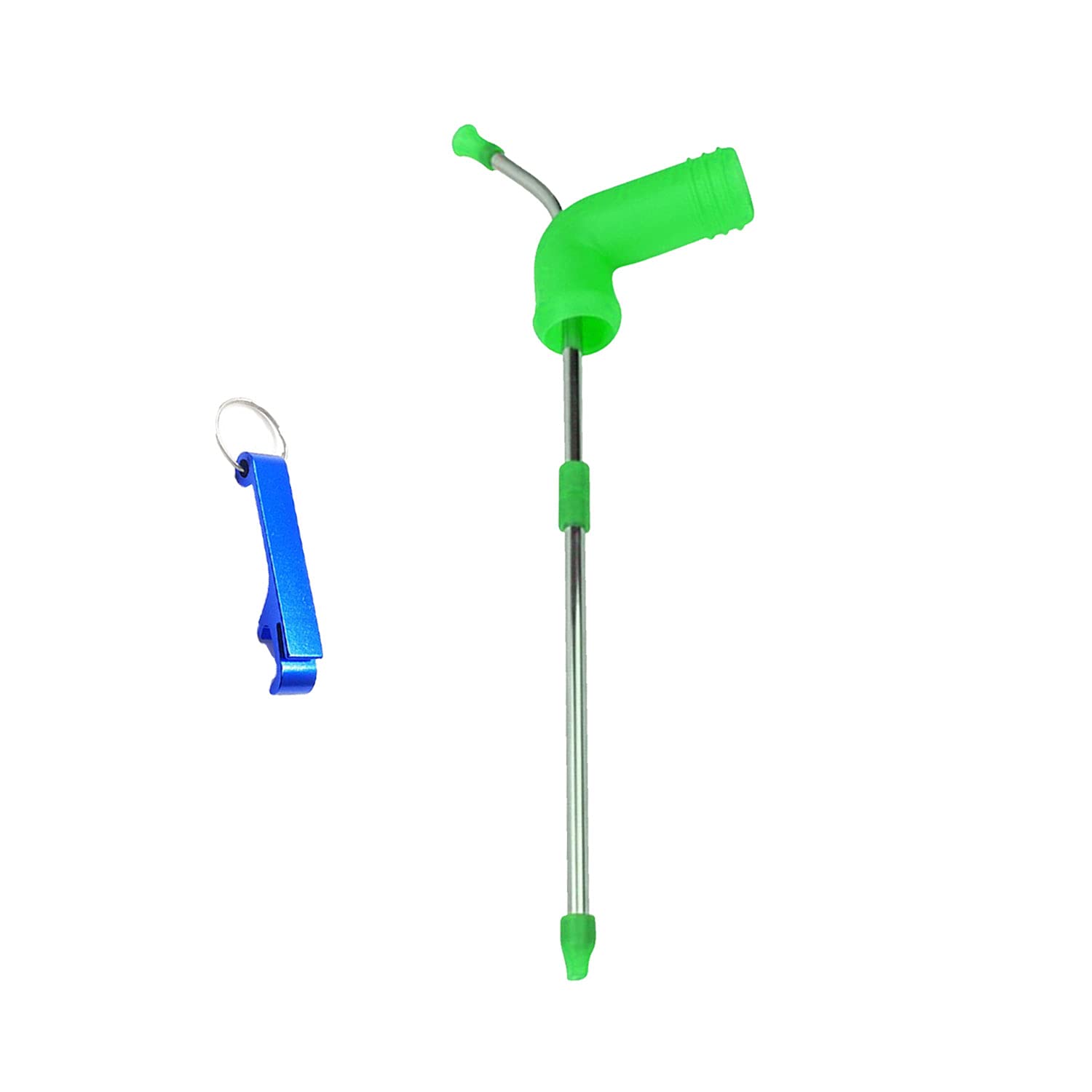 Beer Snorkel, Double Beer Snorkel, Beer Dispenser with a Bottle Opener (Green) (Green)