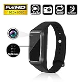 Hidden Camera Wristband Sports Camera, Aipinvip HD 1080P Night Vision Bracelet Mini Video Rechargeable Portable Surveillance Camcorder with Vibrate Function