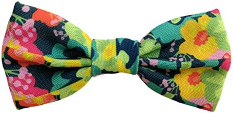 Bow Tie for Dogs - Made of Soft Polyester for Comfort and Style - Easy On/Off and Attaches to All Collars (Collar Not Included) - Machine Washable and Easy to Clean (Regular, Floral)
