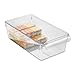 iDesign Linus Plastic Fridge and Freezer Storage Organizer Bin with Handle, Clear Container for Food, Drinks, Produce Organization, BPA-Free , 11.5