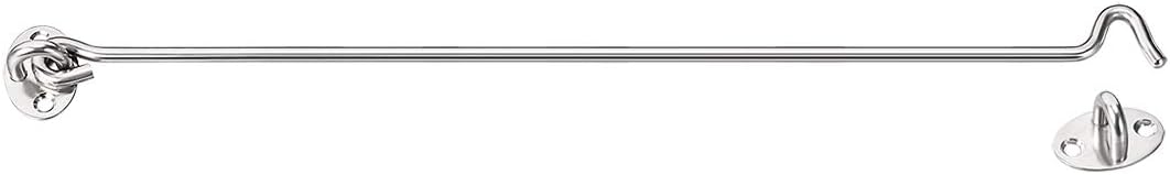 sourcing map 14" Cabin Hook Eye Latch Gate Door Swivel Window Hook Stainless Steel with Mounting Screws 2pcs - Image 3