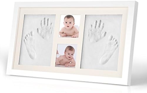 Newborn Baby Handprint and Footprint Picture Frame Kit - HOBFU Keepsake Box for Boys and Girls Memorable Baby Shower Gift Idea for Registry Personalized Table and Wall Photo Decoration