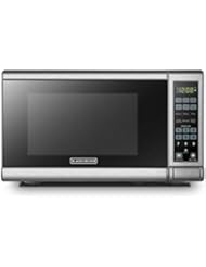 BLACK+DECKER EM720CB7 Digital Microwave Oven with Turntable Push-Button Door,Child Safety Lock,700W, Stainless Steel 0.7 Cu.Ft