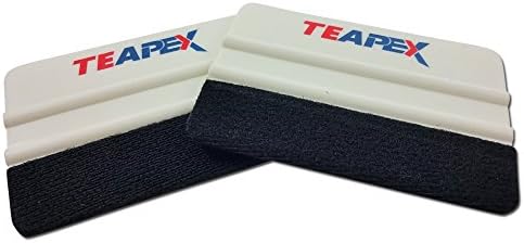 Teapex Felt Edge Squeegee For Car Vinyl Wrap Film Carbon Fiber 4 Inch 2pk 2-Sided Felt Each