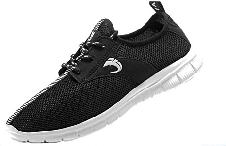 VIPMY Men's Walking Shoes Lightweight Sneakers Mesh Breathable Running Shoes Casual Athletic Fitness Shoes (46 M EU/12 D(M) US, Black)