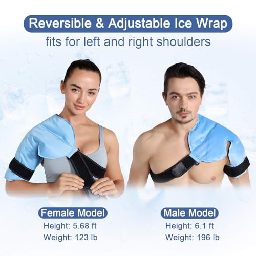 KOWVOWZ Shoulder Ice Pack Rotator Cuff Cold Therapy, Reusable Gel Ice Wrap for Shoulder Injuries & Pain Relief, Bursitis, Tendonitis, Swelling, Recovery for Man and Women