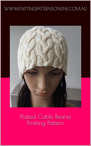 Plaited cable beanie in 8ply knitting pattern - Holly