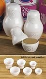 Home-X - Russian Nesting Doll Measuring Cup Set (6 Pieces), Ceramic Design Stores and Measures Dry and Wet Ingredients Alike, Beautiful Kitchen Decor Inspired by Classic Matryoshka Dolls