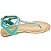 Alpine Swiss Womens Slingback T-Strap Rhinestone Ankle Strap Thong Sandals