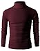 H2H Mens Slim Fit Basic Ribbed Thermal Turtleneck Pullover Sweaters