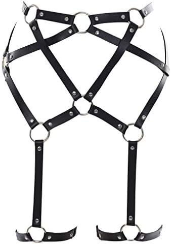 Women Punk Leather Harness Garter Belt Adjustable Waist Leg Cincher Belt