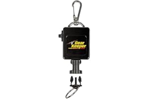 Gear Keeper Locking Large Scuba Dive Light & Camera Retractor - Scuba Gear With Heavy-Duty Snap Clip Mount & QC-II Split Ring Accessory - Scuba Diving Accessories - Made in USA (Stainless Steel)