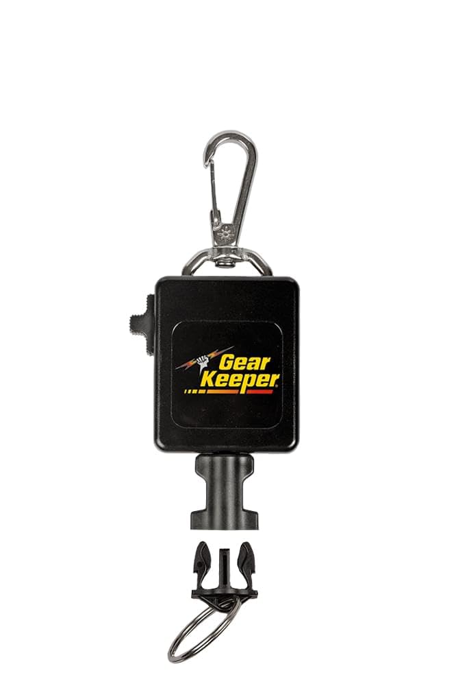 Gear Keeper Locking Large Scuba Dive Light & Camera Retractor - Scuba Gear With Heavy-Duty Snap Clip Mount & QC-II Split Ring Accessory - Scuba Diving Accessories - Made in USA (Stainless Steel)