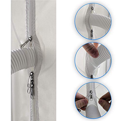 Clearance! Elogoog Zipper Screen Door Seal for Portable Air Conditioner Tumble Dryer Works Screen Door (90x210CM, White) - Thumbnail 2