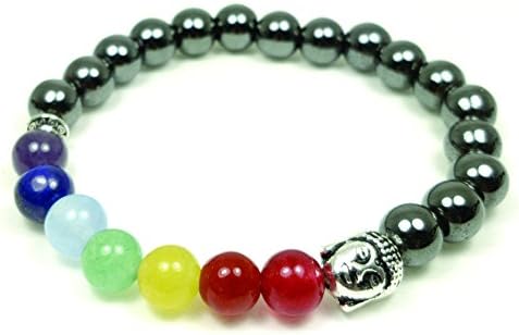 7 Chakras Bead Hematite Unisex bracelet for Meditation and energy Sprituality