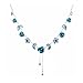 Glamorousky Elegant Rose Necklace with Blue Austrian Element Crystals
