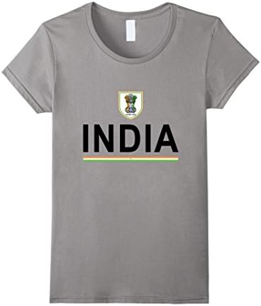 Womens India Cheer Jersey - Indian Pride T-Shirt XL Slate