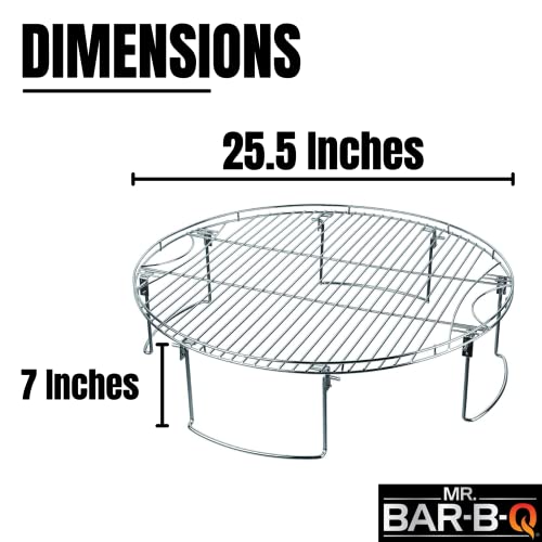 Mr. BarBQ Large Fire Pit Grate Folding Legs Sturdy Design