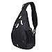 Pioneeryao 19'' Sling Bag Backpack Crossbody Bag Shoulder Bag (Black)