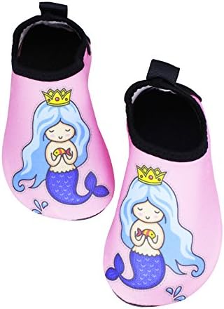 Qevellya Kids Water Shoes Swim Slip on Barefoot Aqua Socks Shoes for Beach Pool Surfing Boys Girls Toddler