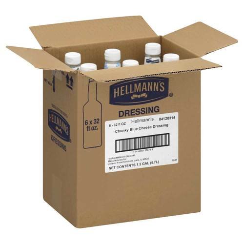Easy Pour Bottle Blue Cheese Dressing, 6 Bottle -- 32 Ounce