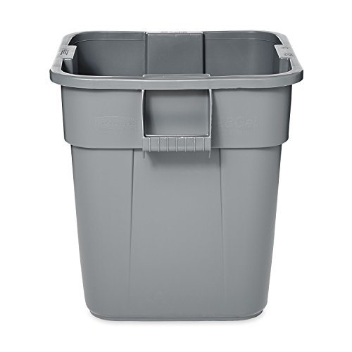 Rubbermaid Commercial FG352600GRAY LLDPE Square Brute 28-Gallon Trash Can without Lid, Gray