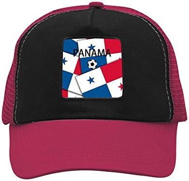 LSSZYSZ Panama flags 3D Printing Mesh Cap Adjustable Unisex Snapback Trucker Hat For Men Women Wine red